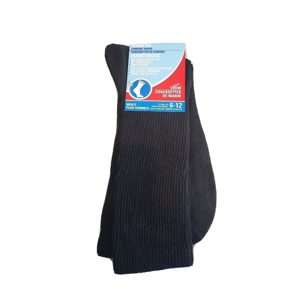 Men's Non Binding Top Circulation Diabetic Crew Socks Size 6-12 NEW!